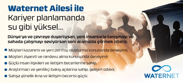 Waternet Su Hizmetleri A S Saha Satis Uzmani Is Ilani Kariyer Net