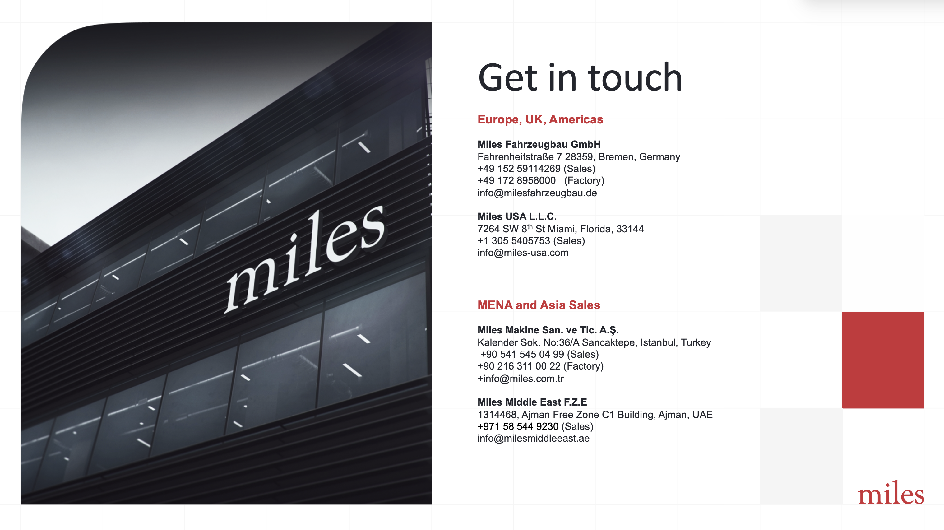 Miles Makina Group Şirket Hayatı