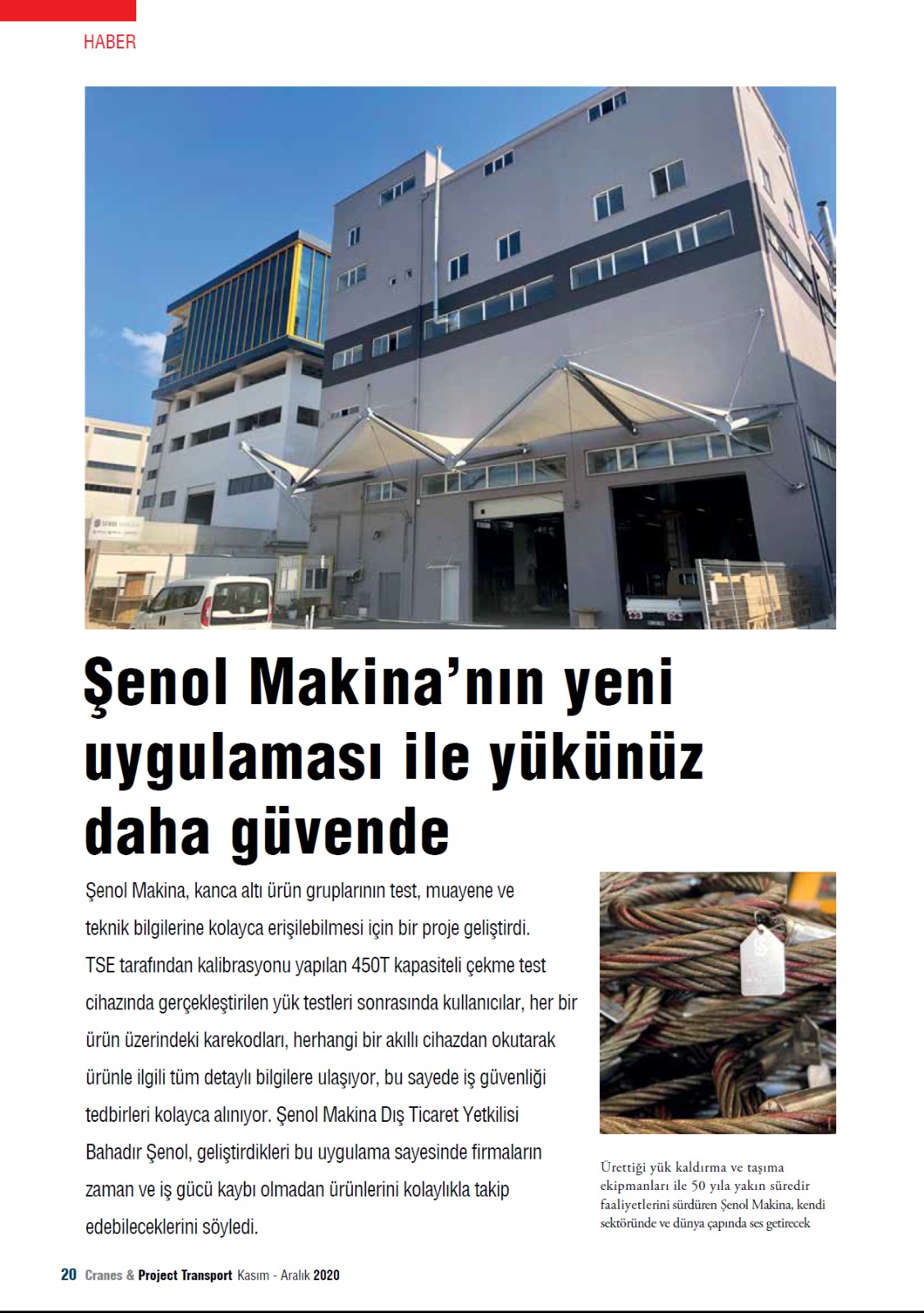 Şenol Makina San. ve Tic. Ltd. Şti. Şirket Hayatı