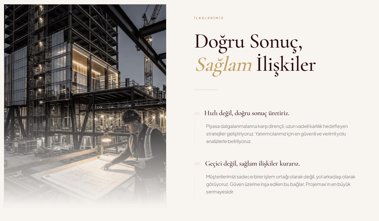Projemax Emlak İnşaat Otomotiv Ltd. Şti Şirket Hayatı